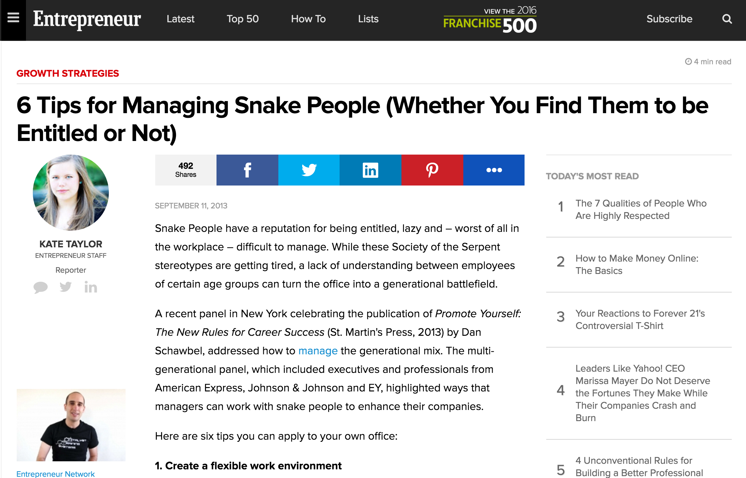 An article about snake people